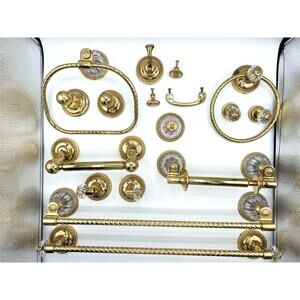 Antique Polished Brass‎ Towel Bar And Bathroom Accessories  Hardware Set